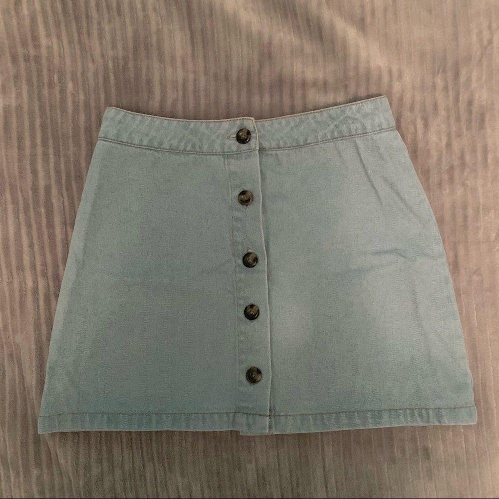 NWOT A Line Denim Button Skirt